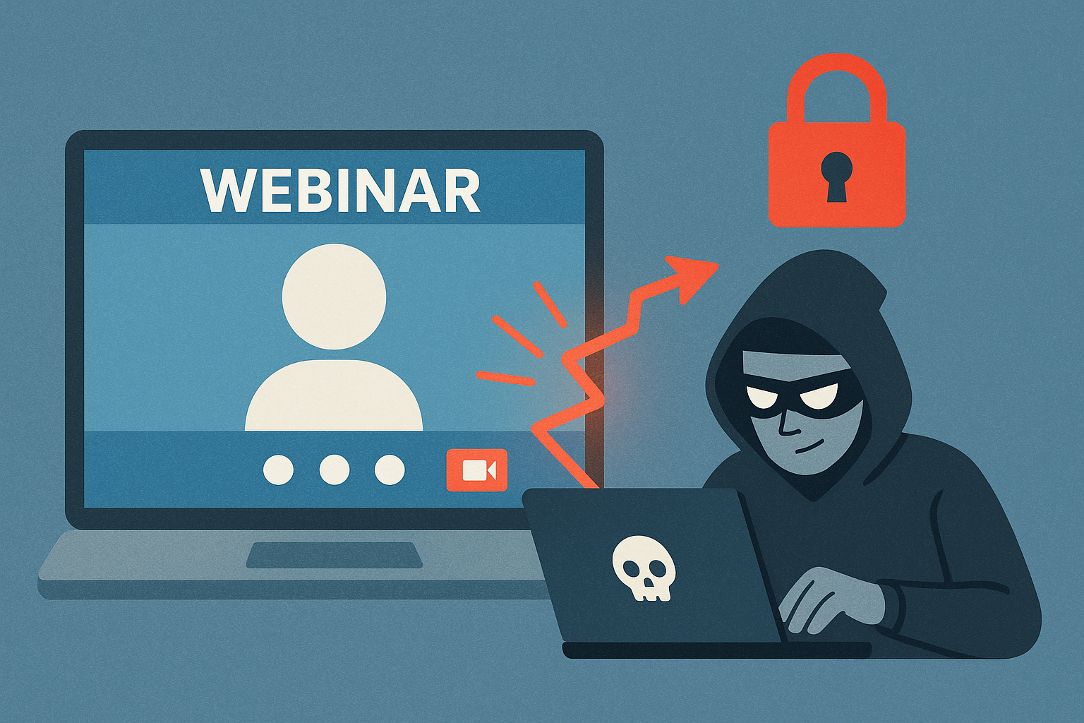 Hacker che minaccia un webinar